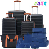ZUN Hardshell Luggage Sets 4 pcs + Bag Spinner Suitcase with TSA Lock Lightweight-16"+20"+24"+28" PP310249AAP