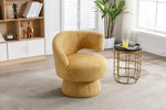 ZUN 360 Degree Swivel Cuddle Barrel Accents, Round Armchairs with Wide Upholstered, Fluffy Fabric W395102768