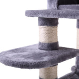 ZUN Multi-Level Cat Condo with Hammock & Scratching Posts for Kittens Tall Cat Climbing Stand with Plush W2181P155322