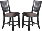 ZUN Dark Coffee Classic Wood Kitchen Dining Room Set of 2 High Chairs Fabric upholstered Seat Unique B01183543