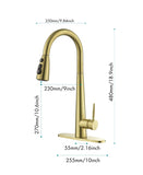 ZUN Kitchen Faucet with Pull Down Sprayer , High Arc Single Handle Kitchen Sink Faucet with Deck Plate, W92851733