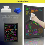 ZUN LED Message Sign Board- Erasable Writing Drawing Neon Sign with 8 Colorful Markers - Perfect for W104158551