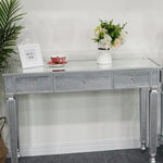 ZUN Three Drawers Mirror Table Dressing Table Console Table 10400659