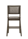 ZUN 2pc Transitional Counter Height Side Chairs with Upholstered Seat Back Dark Brown Gray Finish B011P149275