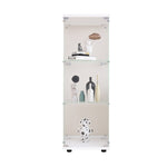 ZUN Glass Display Cabinet with 3 Shelves, One-Door Curio Cabinets for Living Room, Bedroom, Office, W1806118656