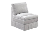 ZUN 1pc Armless Chair Modular Plush Chair Sectional Sofa Living Room Furniture Granite Morgan Fabric B011126790