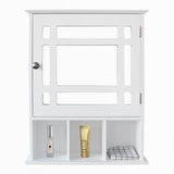 ZUN Single Door Three Compartment Storage Bathroom Cabinet –White 06324374