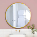 ZUN 24" Wall Circle Mirror for Bathroom, Gold Round Mirror for Wall, 24inch Hanging Round Mirror for 65502126