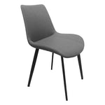 ZUN Grey PU Leather Dining Chair with Metal Legs, Modern Upholstered Chair Set of 4 for Kitchen, W2236139024