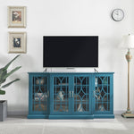 ZUN 63" TV Stand, Sideboard Buffet ,Storage Cabinet, Teal Blue W96570012