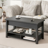 ZUN ON-TREND Lift Top Coffee Table, Multi-Functional Coffee Table with Open Shelves, WF314404AAB