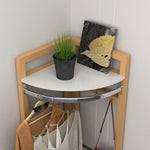 ZUN Wood Corner Floor Shelf,Coat Rack Corner Stand Storage Display Rack for Living Room,Corner W1027100944