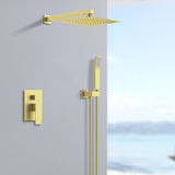 ZUN Shower System Shower Faucet Combo Set Wall Mounted with 12" Rainfall Shower Head and handheld shower 18645061