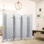 ZUN Sycamore wood 8 Panel Screen Folding Louvered Room Divider - Old white W2181P145305