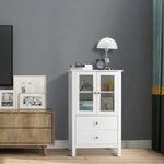 ZUN FCH Nordic Minimalist MDF Spray Paint Double Doors And Two Drawers Tv Side Cabinet Bathroom Cabinet 47303993