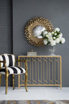 ZUN 27" in Sunburst Design Wall Mirror Decorative Golden Finish for Entryway, Modern Living room W2078124329