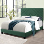 ZUN GREEN QUEEN SIZE BED FRAME WITH ADJUSTABLE HEADBOARD SUPER AFFORDABLE NO BOX SPING REQUIRE W1867P143805