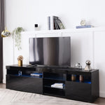 ZUN Modern Design TV Stands for TVs up to 80'', LED Light Entertainment Center, Media Console with WF320420AAB