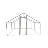 ZUN Large Chicken Coop Metal Chicken Run Walk-in Poultry Cage Spire-Shaped with Waterproof and W419P144217