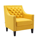 ZUN COOLMORE accent armchair living room chair with nailheads and solid wood legs W39540007