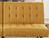 ZUN Mustard Color Modern Convertible Sofa 1pc Set Couch Polyfiber Plush Tufted Cushion Sofa Living Room HS00F8502-ID-AHD