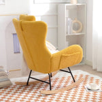 ZUN Rocking Chair - with rubber leg and cashmere fabric, suitable for living room and bedroom W680107794