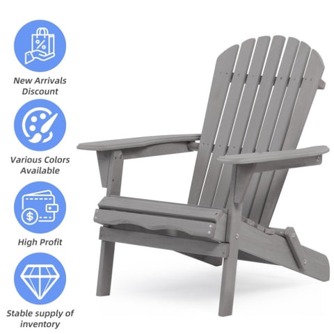 ZUN Wood Patio Chair for Garden Outdoor Wooden Folding Adirondack Chair Set of 2 Solid Cedar Wood W139058446
