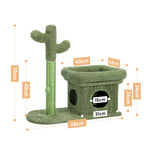 ZUN 2 IN 1 Cactus Cat Tree Cat Tower With Sisal Covered Scratching Post Cozy Condo Plush Perch Dangling 41607219