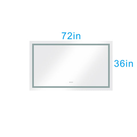 ZUN 72 x 36 Inch LED Bathroom Mirror with Lights, Lighted Vanity Mirror, Anti Fog Design , Large Wall 51388463