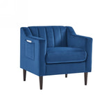 ZUN Modern Upholstered Tufted Accent Chair, Velvet Fabric Single Sofa Side Chair, Comfy Barrel Club W1708107741