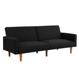 ZUN ADJUSTABLE SOFA in Black Faux Leather B089127413