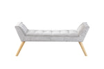 ZUN Mid Century Modern Ottoman, Upholstered Velvet Bench with Wood Legs, Accent Furniture for Living W142066578