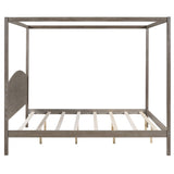ZUN King Size Canopy Platform Bed with Headboard and Support Legs, Brown Wash WF309291AAD