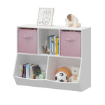 ZUN Kids Bookcase with Collapsible Fabric Drawers, Children's Toy Storage Cabinet for Playroom, Bedroom, W808119782
