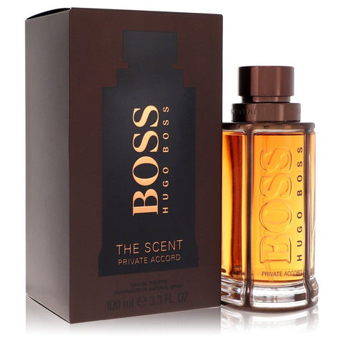 Boss The Scent Private Accord by Hugo Boss Eau De Toilette Spray 3.3 oz for Men FX-548935