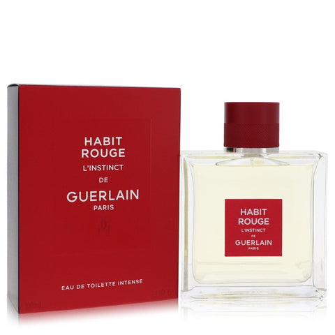 Habit Rouge L'instinct by Guerlain Eau De Toilette Intense Spray 3.3 oz for Men FX-563651