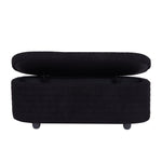 ZUN Multi-functional storage teddy fleece material sofa bench-Black teddy fleece 97730205