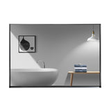 ZUN Glossy Black Bathroom Mirrors For Wall 48x30inch Wall Mounted Hanging Plates Mirror Farmhouse Mirror W2091126964