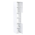 ZUN White Bathroom Storage Cabinet with Shelf Narrow Corner Organizer Floor Standing W1314130137