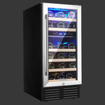 ZUN SOTOLA 15 Dual Zone Inch Wine Cooler Refrigerators 28 Bottle Fast Cooling Low Noise Wine Fridge with W85541047