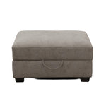 ZUN Classic Living Room Storage Ottoman, Fabric Upholstered Footstool with Storage Cabinet, Hardwood B011P165664