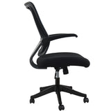 ZUN Mid task office chair with flip up arms, tilt angle max to 105 &deg;,300LBS,Black W1411125299