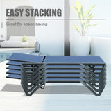 ZUN Outdoor Lounge Chair, Aluminum Plastic Patio Chaise Lounge with Side Table & 5 Position Adjustable W1859P149683