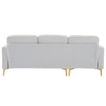 ZUN 218*141*87cm Burlap Diamond Electroplated Gold Trident Legs Three Seats With Footstool Indoor 29311242