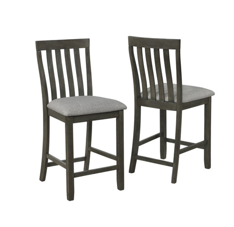 ZUN Relaxed Vintage Counter Height Chair with Upholstered Seat Dining Chairs 2pc Set Wooden Dining Room B011131271