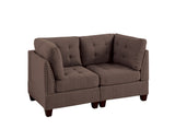 ZUN Living Room Furniture Tufted Corner Black Coffee Linen Like Fabric 1pc Cushion Nail heads B011104196