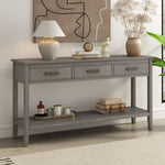 ZUN U_STYLE Contemporary 3-Drawer Console Table with 1 Shelf, Entrance Table for Entryway, Hallway, WF305650AAE