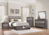 ZUN Unique Style Bedroom 1pc Dresser of Drawers Hidden Drawers Gray and Sliver Glitter Wooden Furniture B011134285