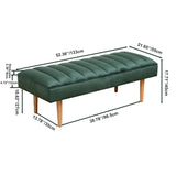 ZUN Accent Channel Tufted Ottoman Green Velvet End of Bed Bench for Bedroom, Living Room, Entryway W1757122155