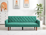 ZUN Green, Linen, Convertible Double Folding Living Room Sofa Bed 70109109